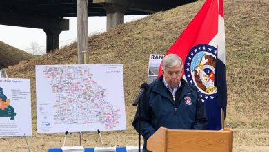 Photo of Governor Mike Parson Talking About Bridges Today in Joplin