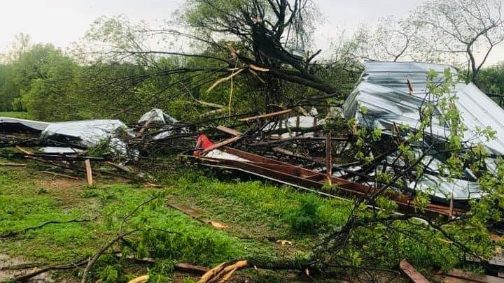 Wheaton, tornado damage, Newstalk KZRG, severe weather