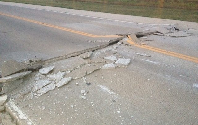 pavement blow-ups, potholes, MoDOT, Newstalk KZRG, road hazard