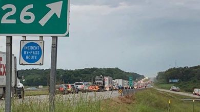 Photo of Jackknifed Semi Caused Major Delays On I-44