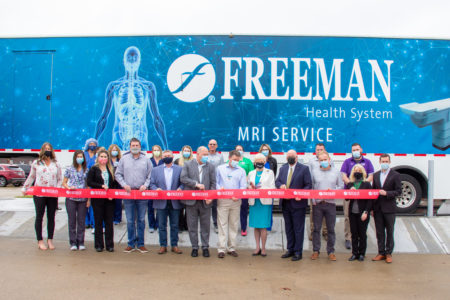 Freeman Health System holds ribbon cutting ceremony for new Pittsburg Orthopedics branch.