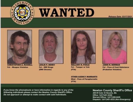 Newton County Sheriff’s Office releases pictures and names of wanted individuals.