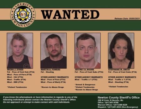 Newton County Sheriff’s Office asking for the public’s help in finding four wanted individuals