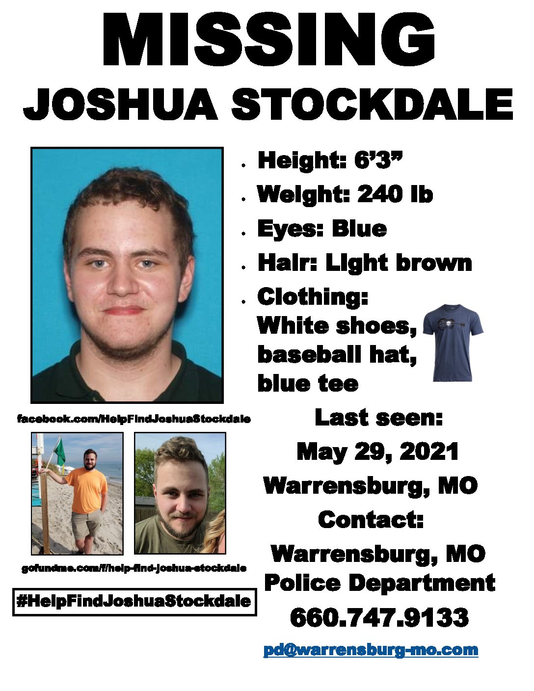 Photo of Warrensburg Police asking for public’s help in finding missing college student