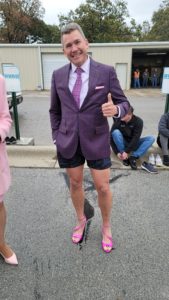 Joplin Mayor Ryan Stanley in heels for Freeman Stiletto Sprint race