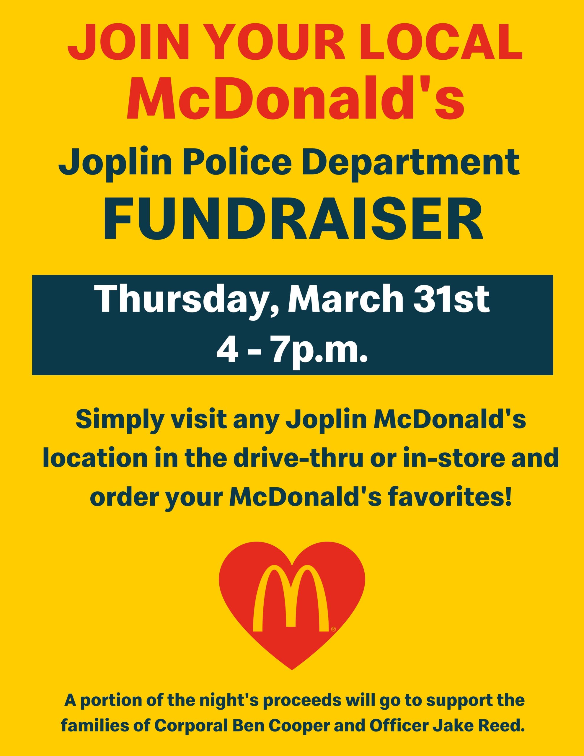 McDonald's of Joplin Fundraiser Flyer