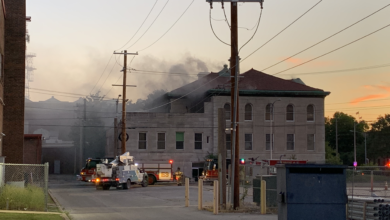 Photo of Joplin’s historic Carnegie Library fire