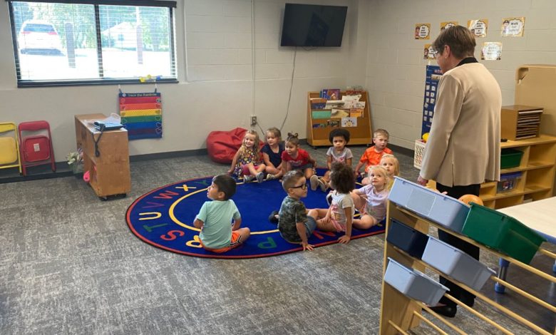 Governor Laura Kelly visiting childcare