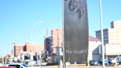 Photo of Tornado memorial sculpture unveiled at Harry M. Cornell Arts & Entertainment Complex