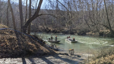 Photo of Clearing along Shoal Creek prepares area for sanitary sewer work