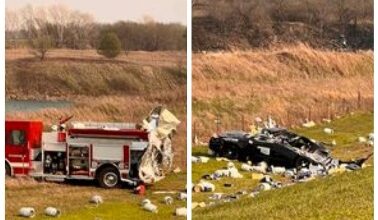 Photo of Semi truck smashes into fire truck and Highway Patrol squad car in Catoosa