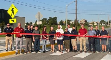 Photo of Ribbon cutting held for new 20th Street pedestrian crosswalk