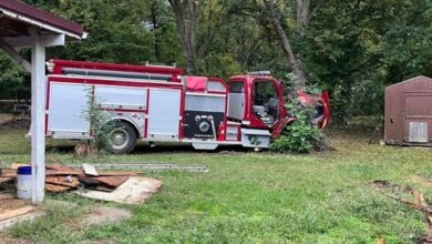 Photo of Stolen fire truck crashed into tree in west central Missouri