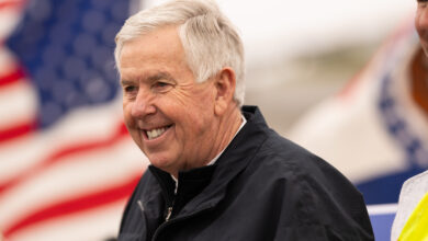 Photo of Gov. Mike Parson honored with MSU’s Government Excellence Award