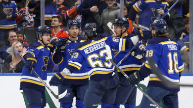 Photo of Blues beat Oilers 6-3 for 8th victory in 10 games