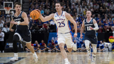 Photo of Jayhawks get friendly late whistle to advance in March Madness with 93-89 victory over Samford