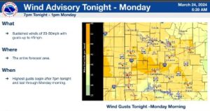 Wind Advisory in effect for tonight and t...