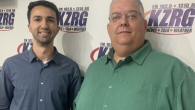 Photo of Missouri Lt. Governor Candidate Tim Baker on the KZRG Morning Newswatch