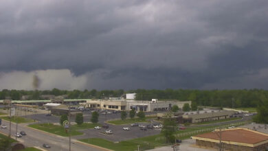 Photo of “Landspout” damages homes near Joplin airport Thursday afternoon