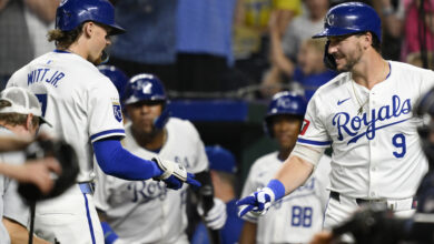 Photo of Bobby Witt’s 2 homers, double and 4 RBIs lead the Royals past the Red Sox 8-4