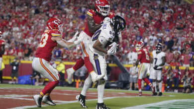 Photo of Chiefs hold off Ravens 27-20 when review overturns TD on final play of NFL’s season opener