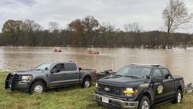 Photo of Volunteer poll workers drown on a flood-washed highway in rural Missouri on Election Day